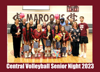 Central Volleyball Senior Night 2023 group seniors with parents